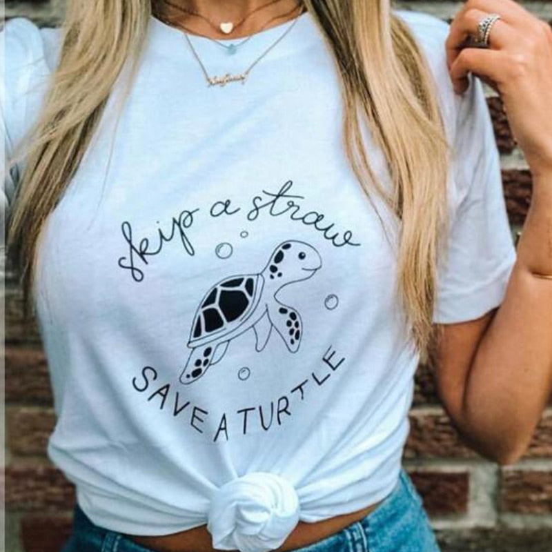 Skip A Straw Save A Turtle T-shirt