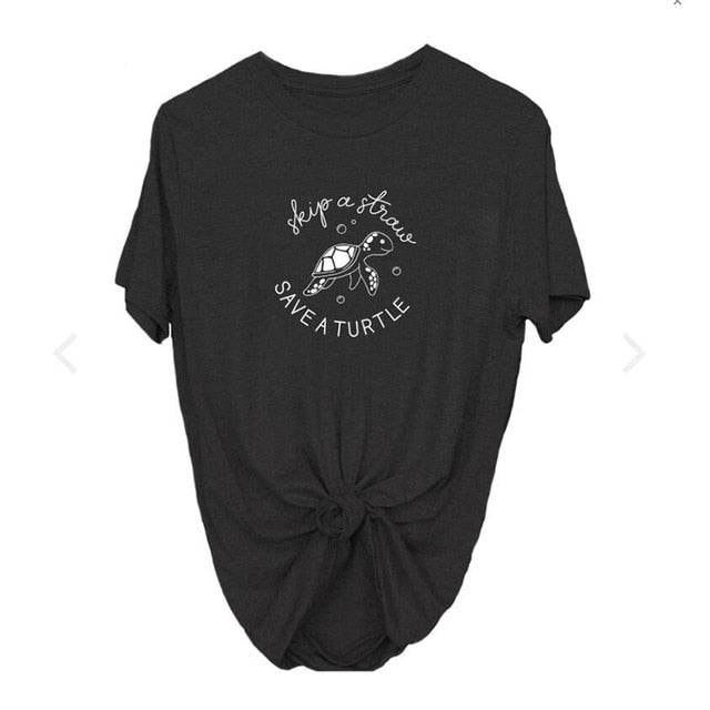Skip A Straw Save A Turtle T-shirt