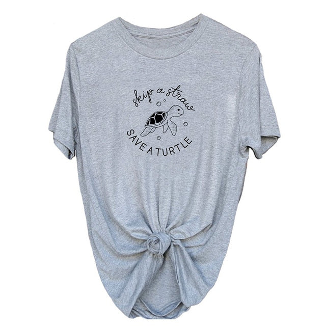 Skip A Straw Save A Turtle T-shirt